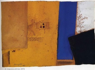 マルク・シャガール Painting - ヤギと現代マルク・シャガールによる作曲
